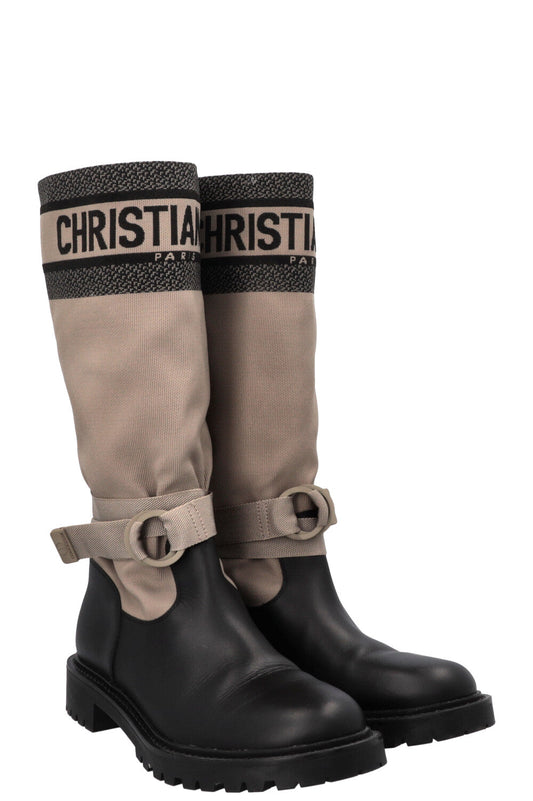 Dior D-Major Boots Taupe Black Shoes
