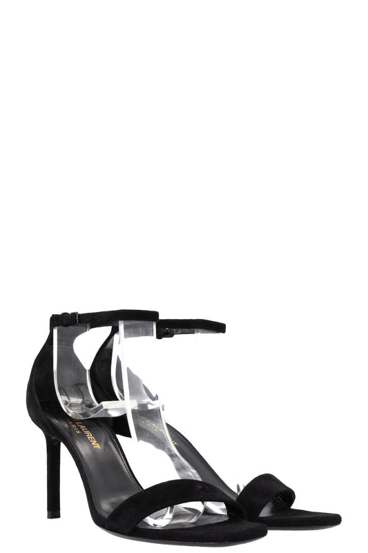 YSL Saint Laurent Heels 2 Suede Black Shoes