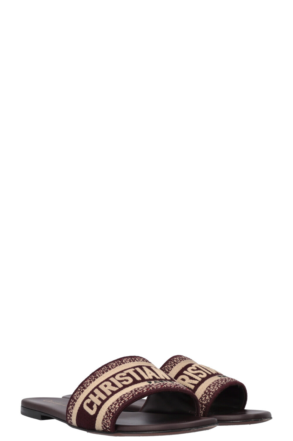 Dior Dway Slides Burgundy Beige Shoes