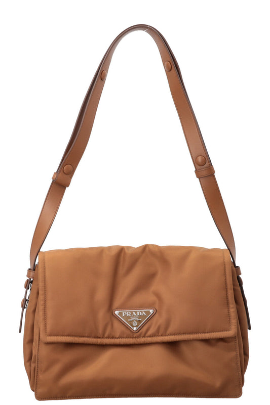 Prada Crossbody Bag Traveller Bag Brandy Nylon Medium Logo