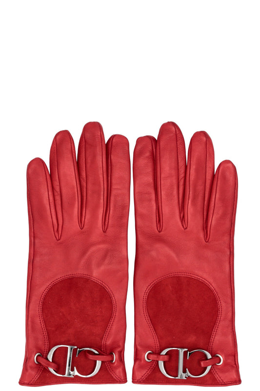 Dior CD Gloves Leather Red Logo Handbag