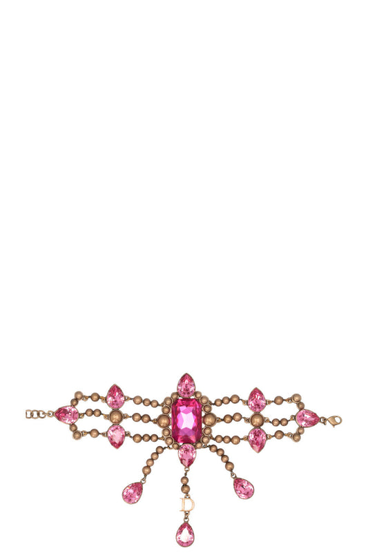 Dior Crystal Drop Bracelet Pink Jewelry