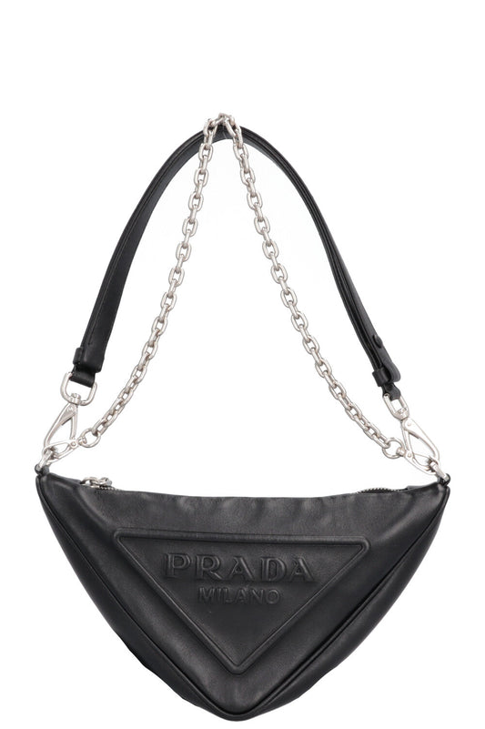Prada Triangle Bag Leather Black Handbag