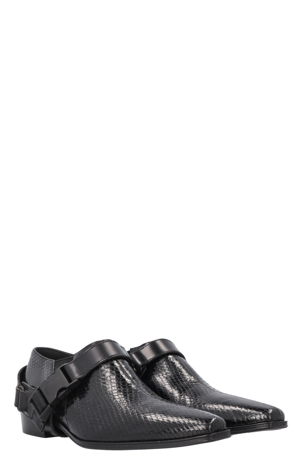 Prada Buckle Flats Phyon Black Shoes