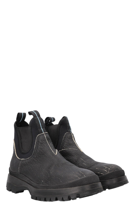 Prada Distressed Boots Black Shoes