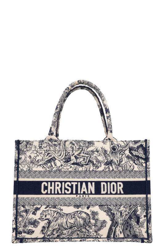 Dior Book Tote Toile De Jouy Blue Medium Tote Bag
