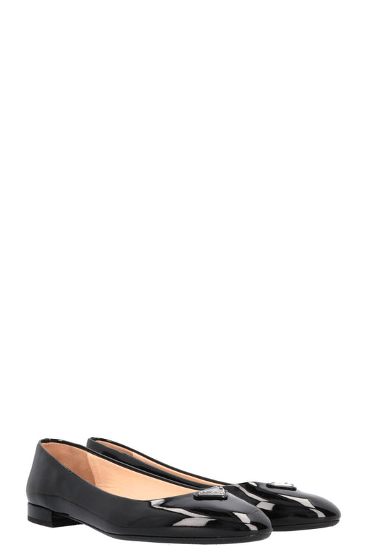 Prada Ballet Flats Patent Black Shoes