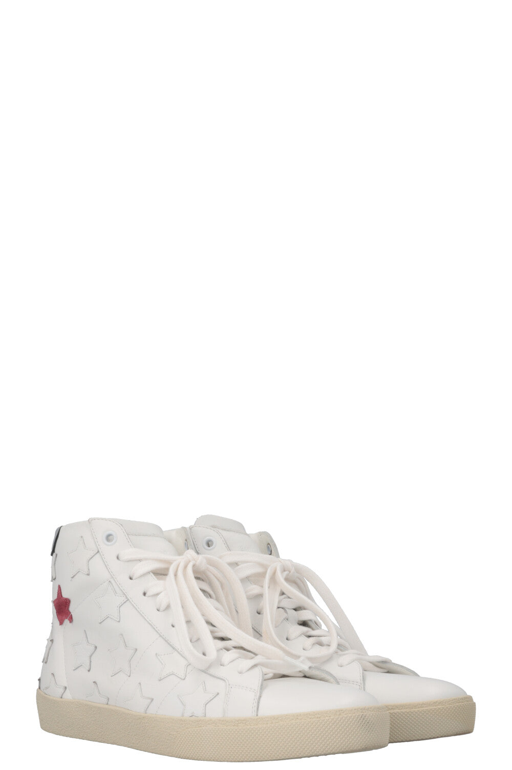YSL Saint Laurent High Top Star Sneaker White Shoes