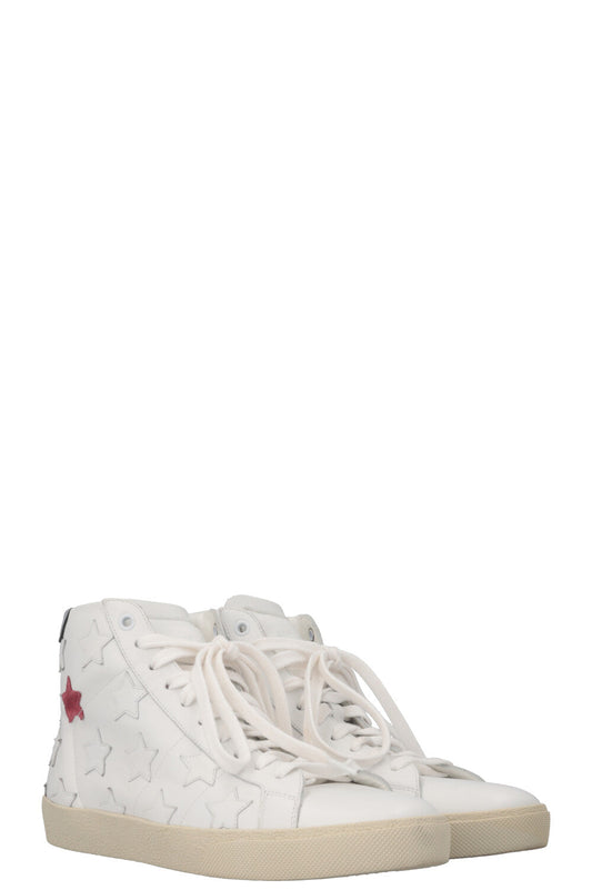 YSL Saint Laurent High Top Star Sneaker White Shoes