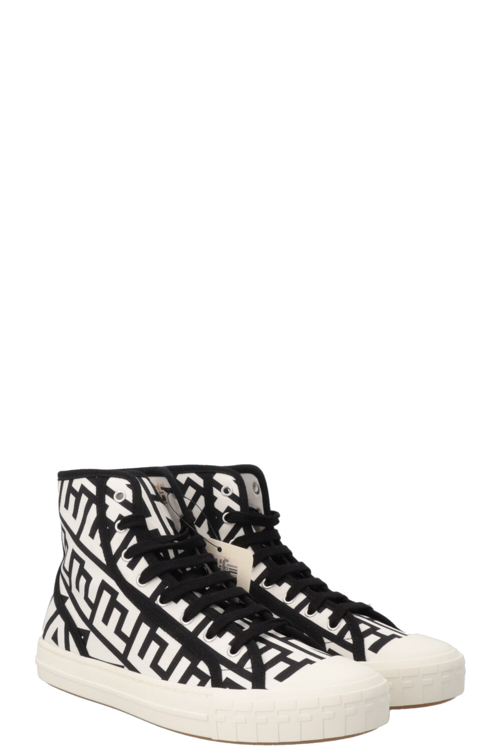 Fendi Sneak In High Top Sneaker Black White Shoes