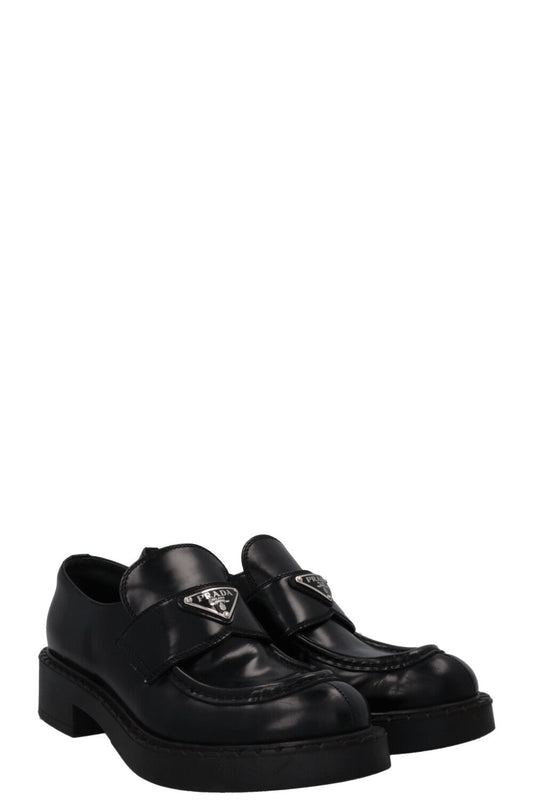 Prada Loafers 2 Black Logo Shoes
