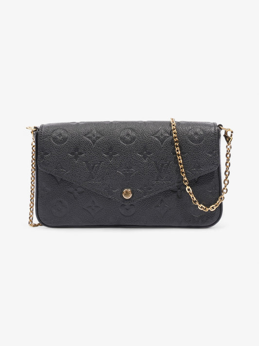 Louis Vuitton Pochette Felicie Empreinte Leather Black Clutch Bag