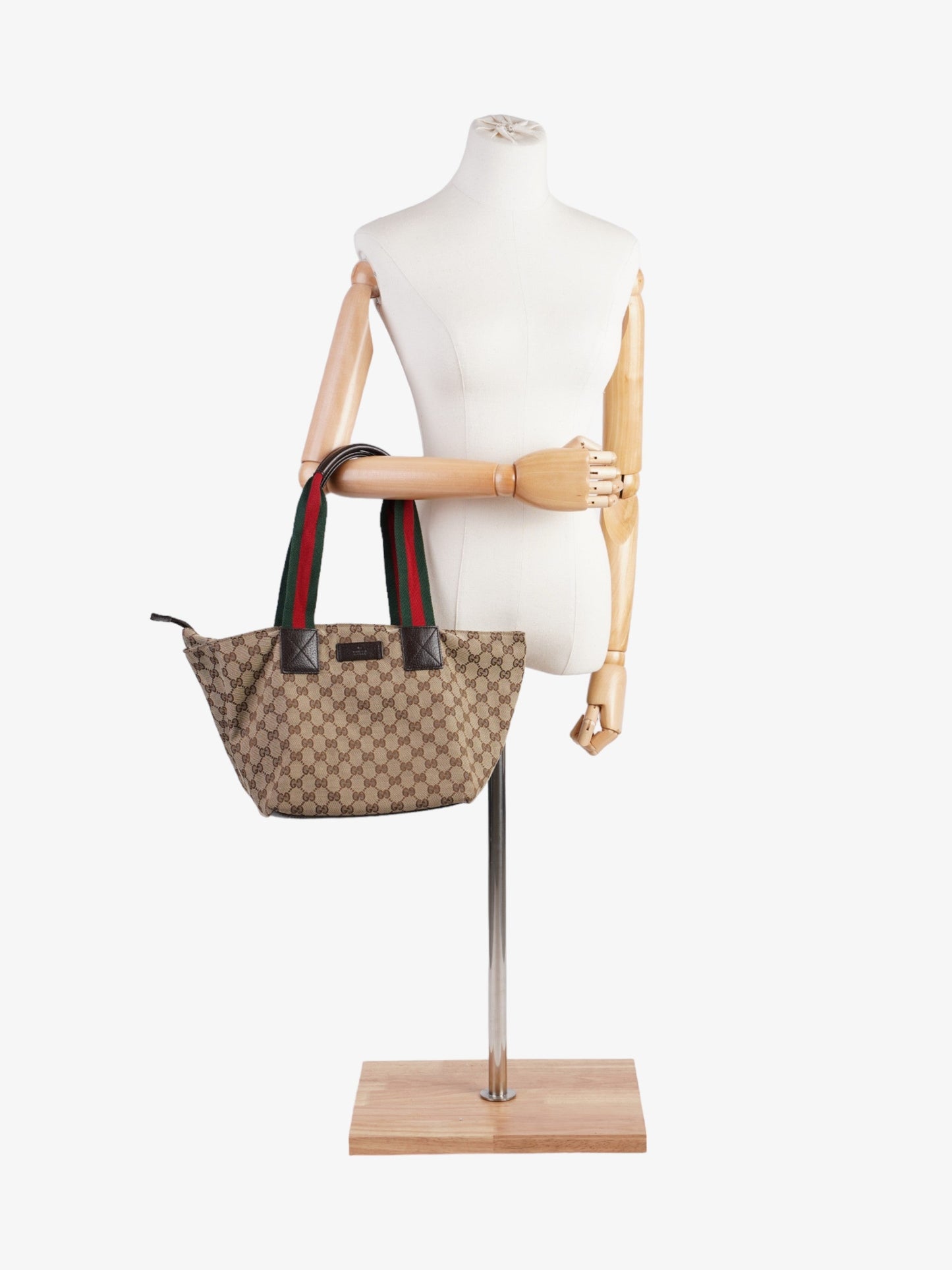 Gucci Web Handle Tote Supreme Canvas Red Shoulder Bag