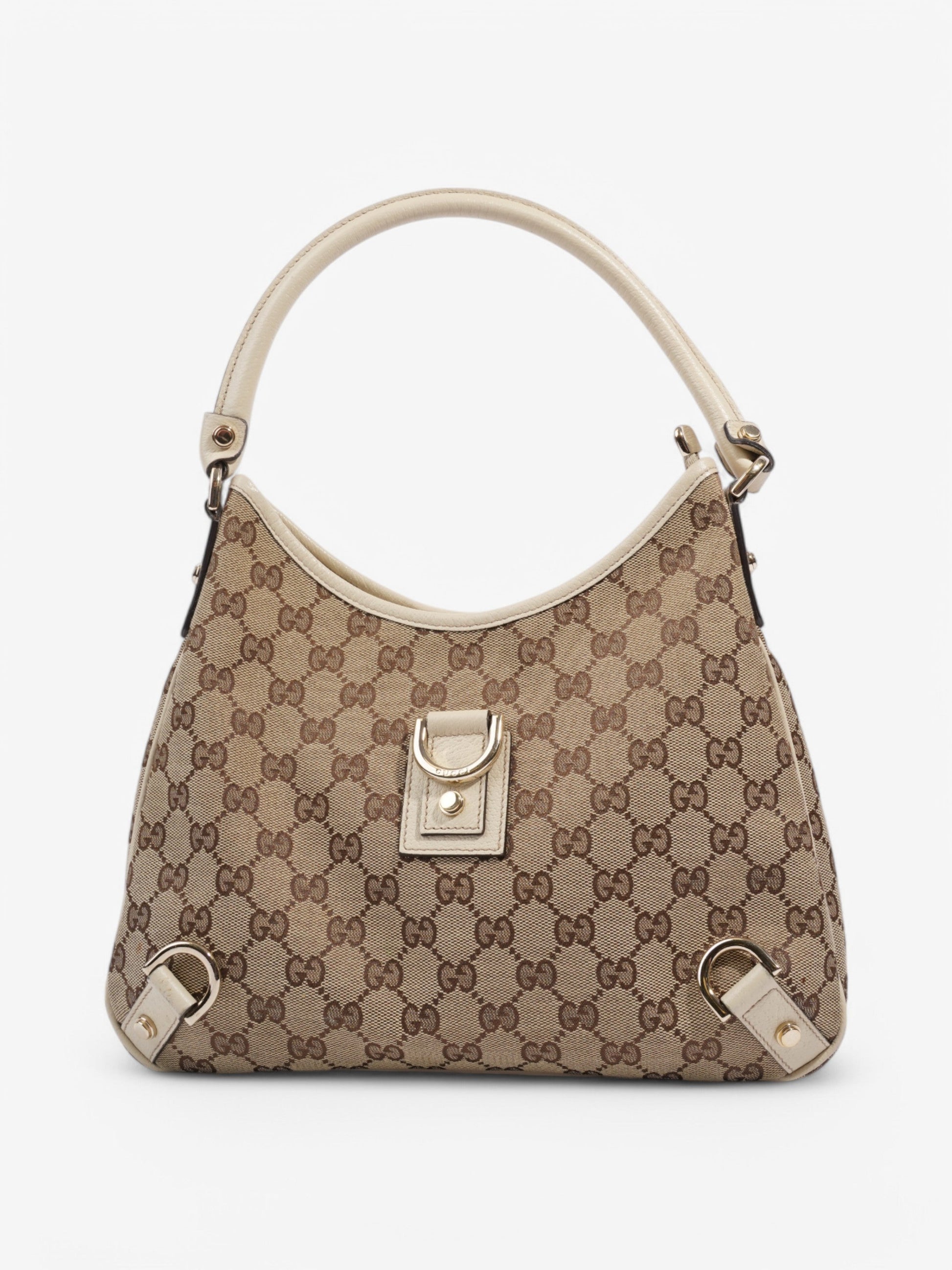 Gucci Abbey Ring Supreme Shoulder Bag Canvas White Jewelry
