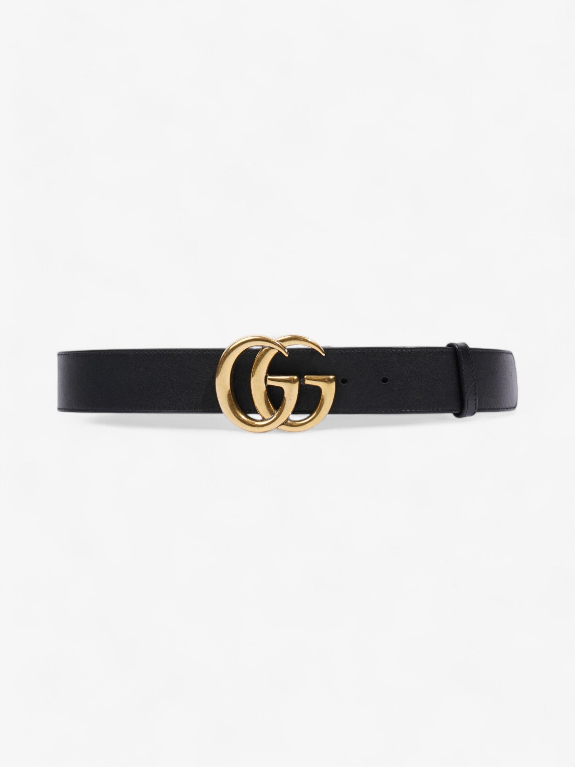 Gucci Marmont Re Edition Wide Belt Handbag Leather Black Accessory 85Cm 34