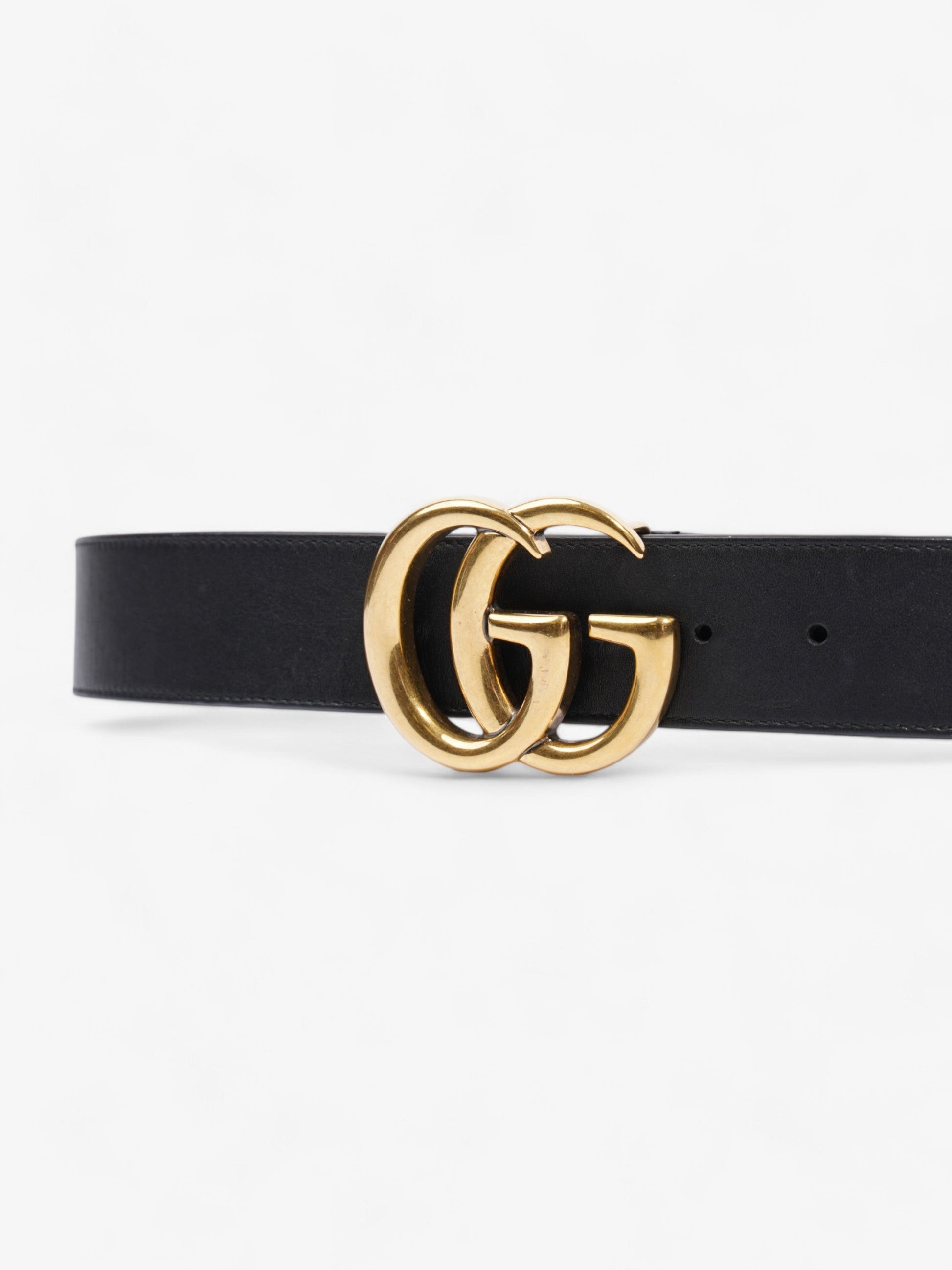 Gucci Marmont Re Edition Wide Belt Handbag Leather Black Accessory 85Cm 34