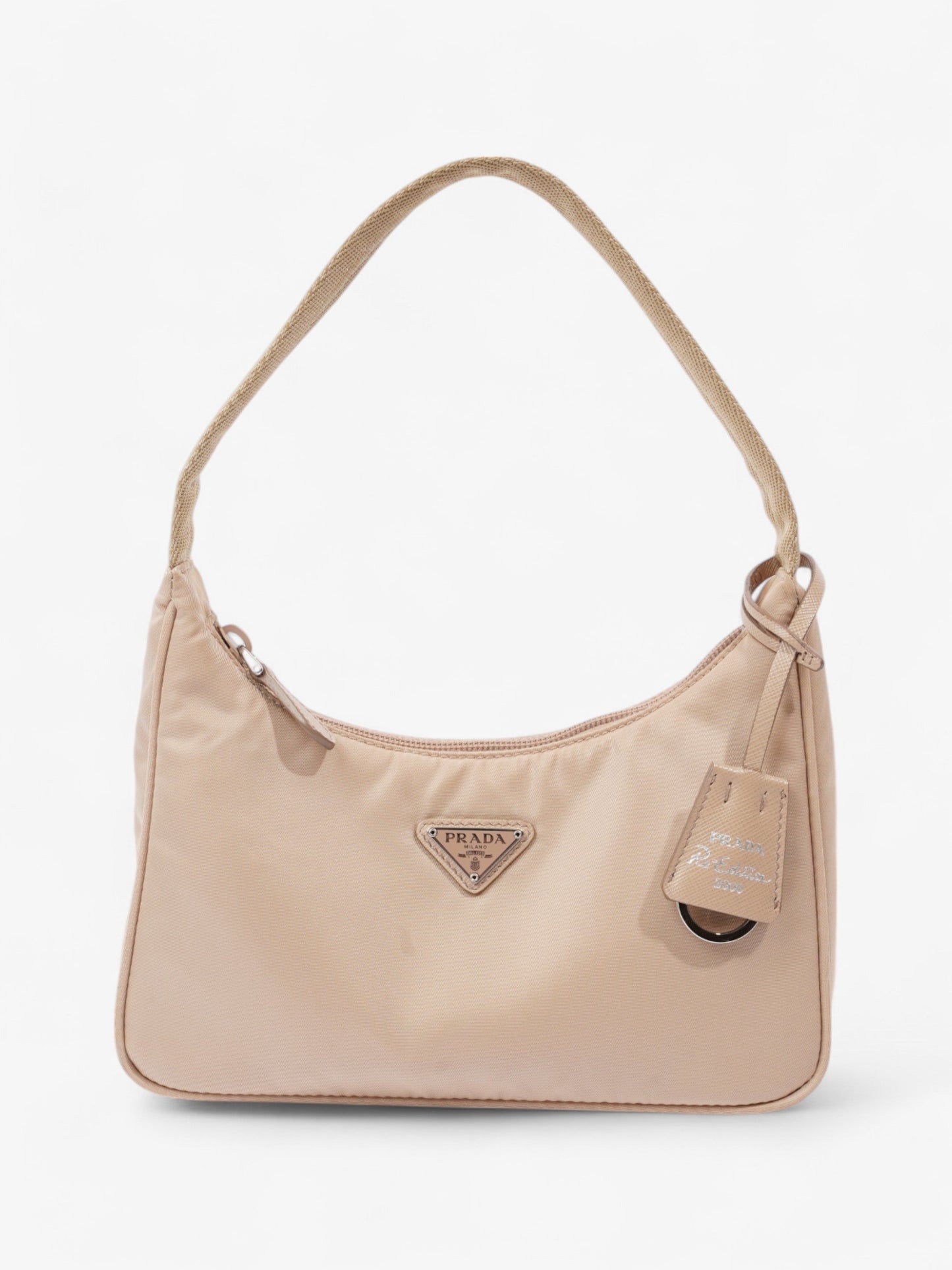 Prada Re Edition Shoulder Bag Nylon Beige 2000 Beige Nylon