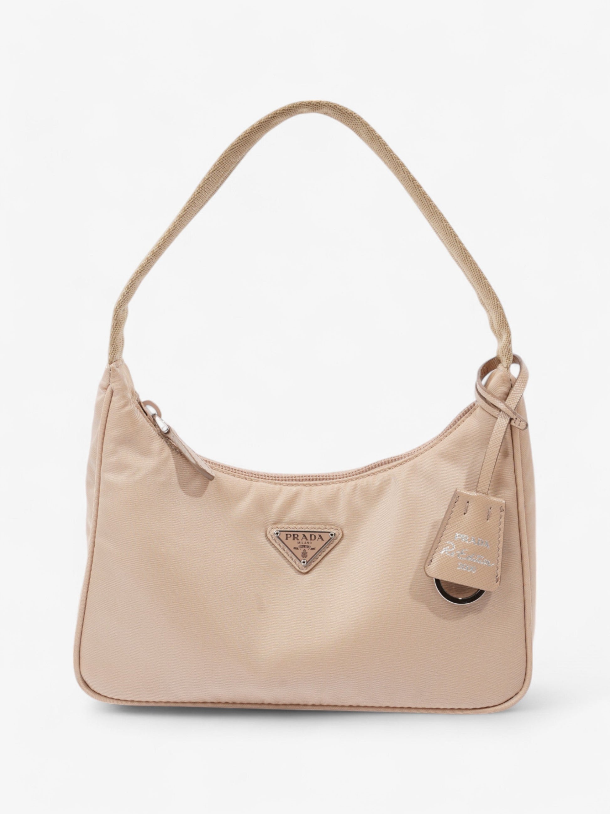 Prada Re Edition Shoulder Bag Nylon Beige 2000 Beige Nylon