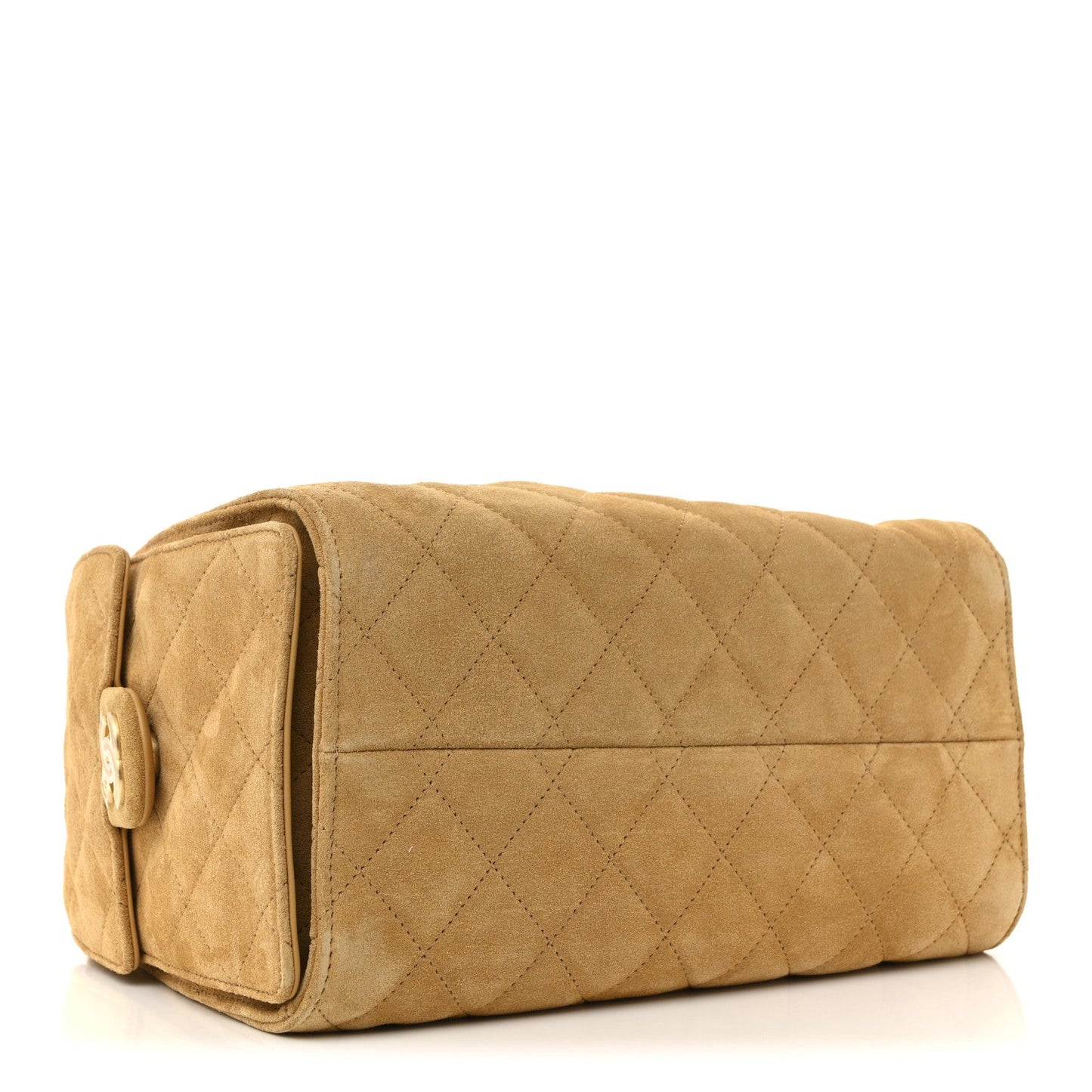 Suede Quilted Small 25 Handbag Beige Classic