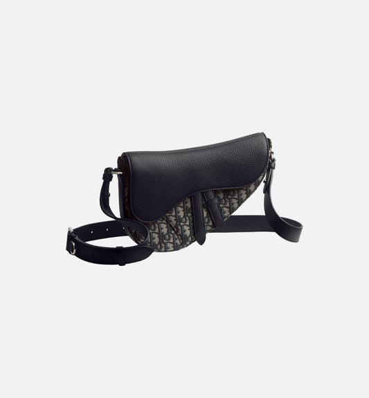 Dior Saddle Pochette Shoulder Bag Monogram Black
