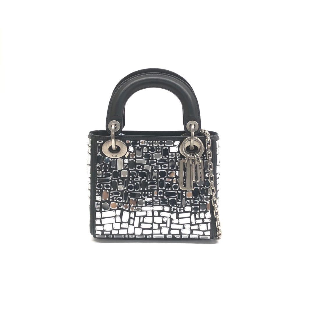 Dior Lady Mosaic Smooth Calfskin 2Way Bag Embroidered Travel Bag