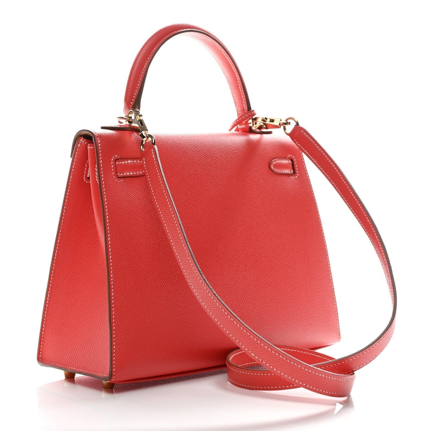 Hermes Epsom Candy Kelly Sellier Rose Jaipur Handbag Gold Travel Bag