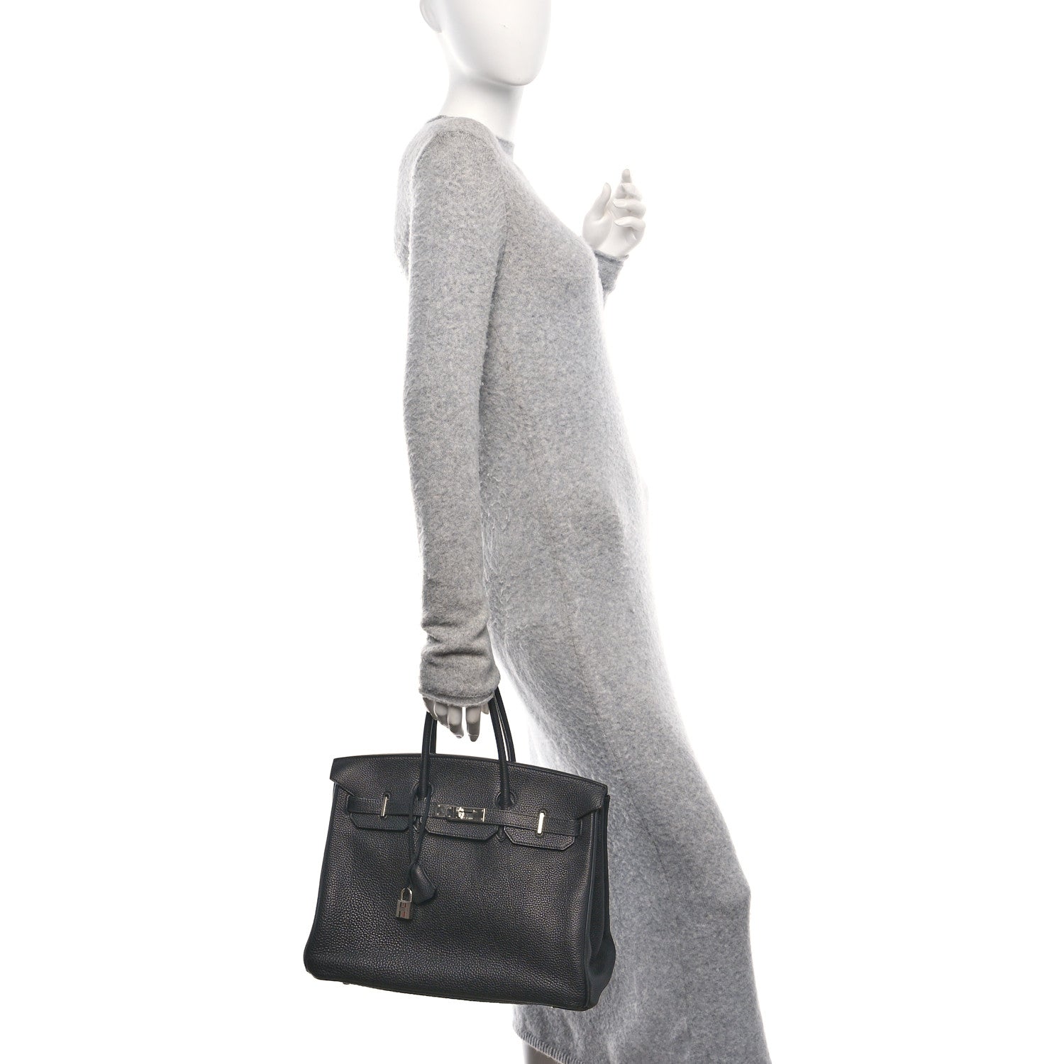 Hermes Togo Birkin Handbag Black Travel Bag 35 Black 1748550