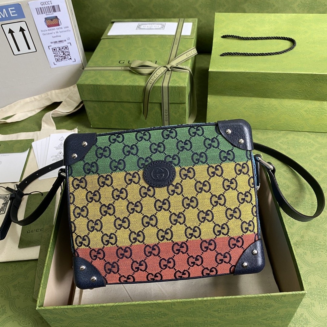 gg 9in 23cm gg Canvas Multicolor Shoulder Bag