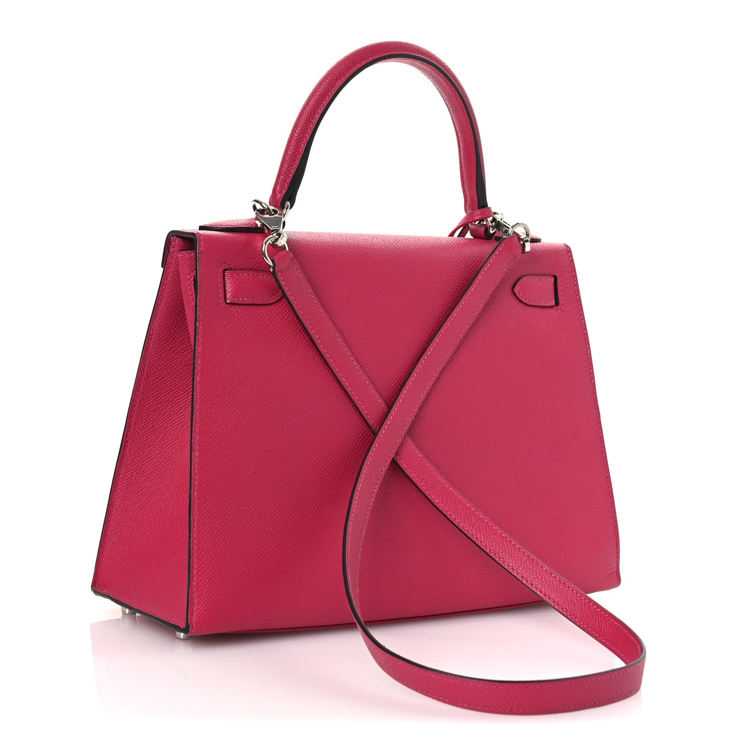 Hermes Epsom Verso Kelly Sellier Framboise Prune Handbag Travel Bag