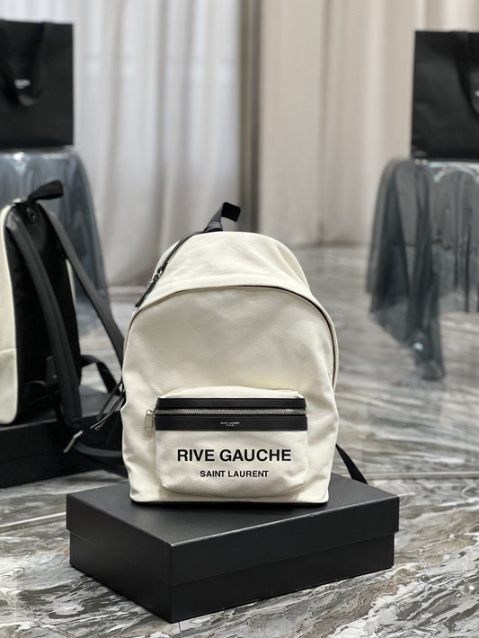 YSL Saint Laurent YSL Top Quality City Backpack In Unisex Canvas White