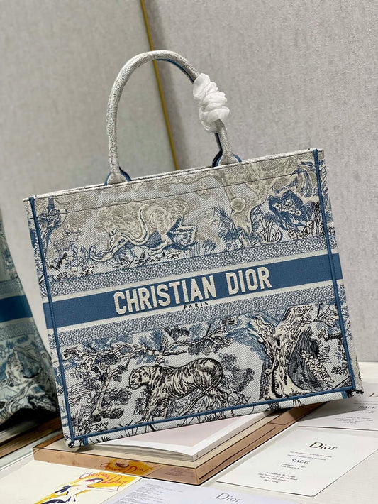 Book Cd Blue Large Book Tote Bag