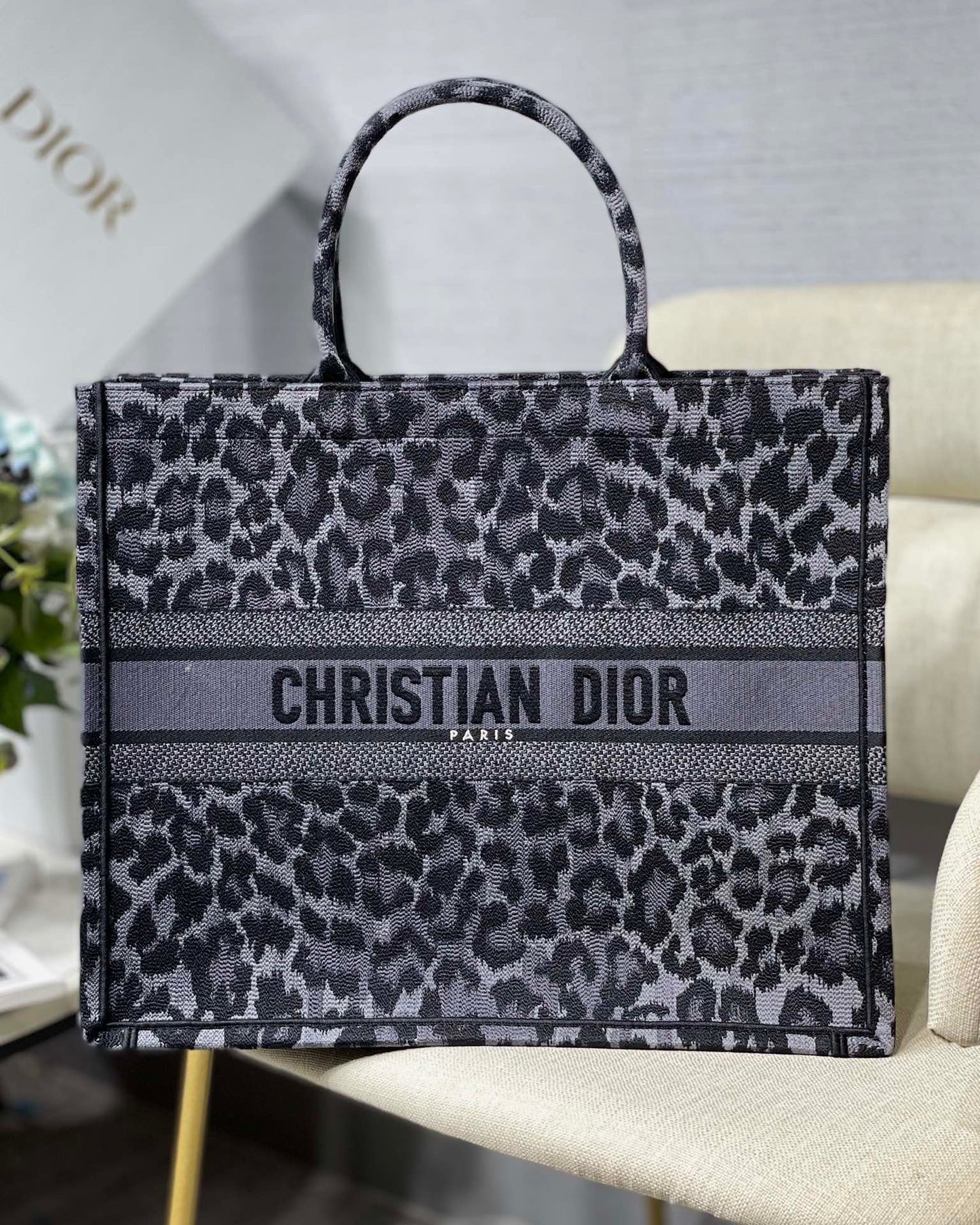 Book Cd M1286Zrtop Quality Gray Multicolor Large Book Tote Bag