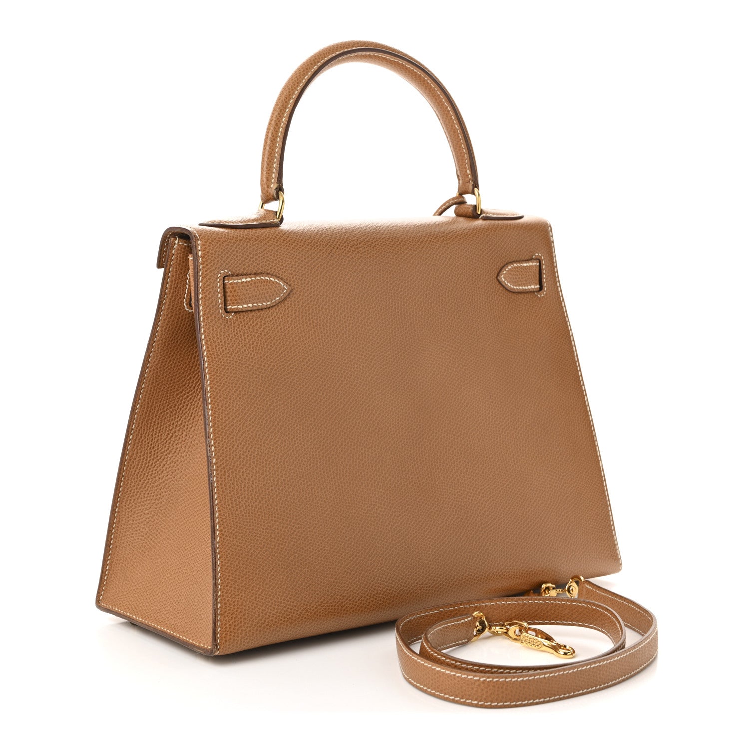 Hermes Courchevel Kelly Sellier Handbag Gold Travel Bag 28 Gold 1765497