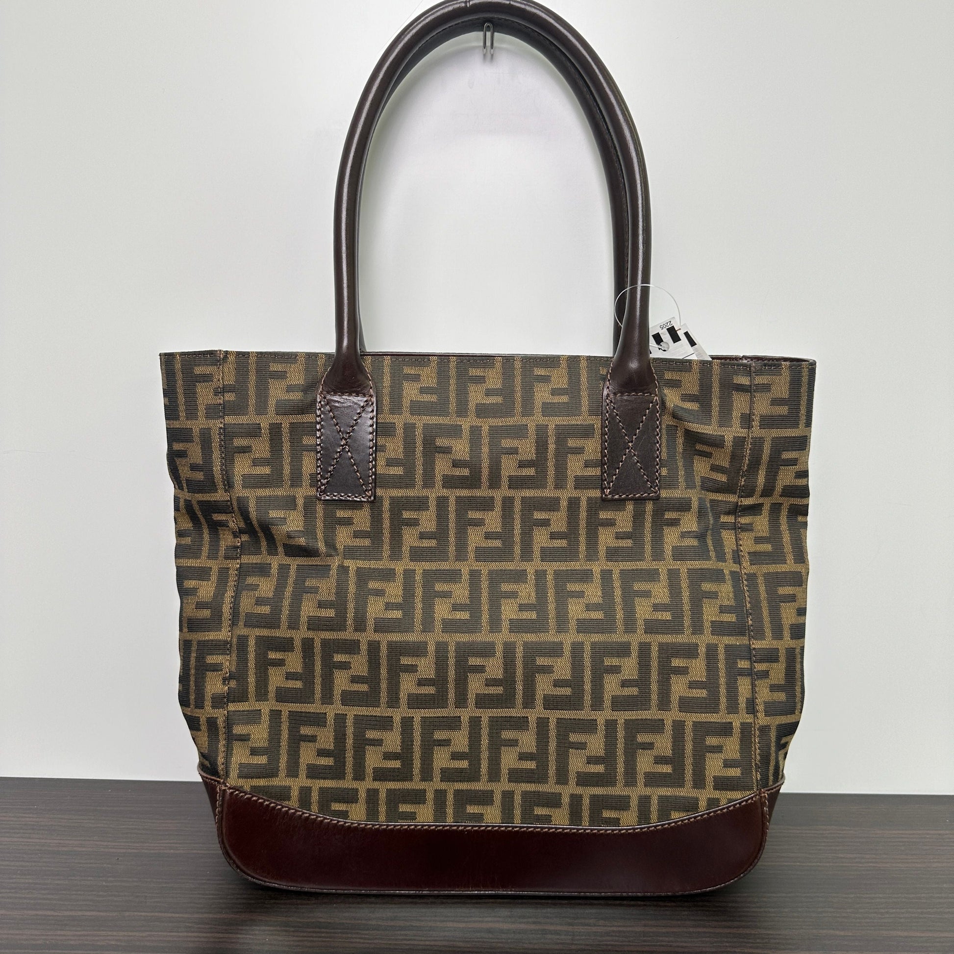 Fendi Handbag -Trimmed Zucca Tote - Totes, s Leather Brown Tote Bag