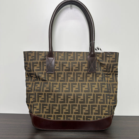 Fendi Handbag -Trimmed Zucca Tote - Totes, s Leather Brown Tote Bag