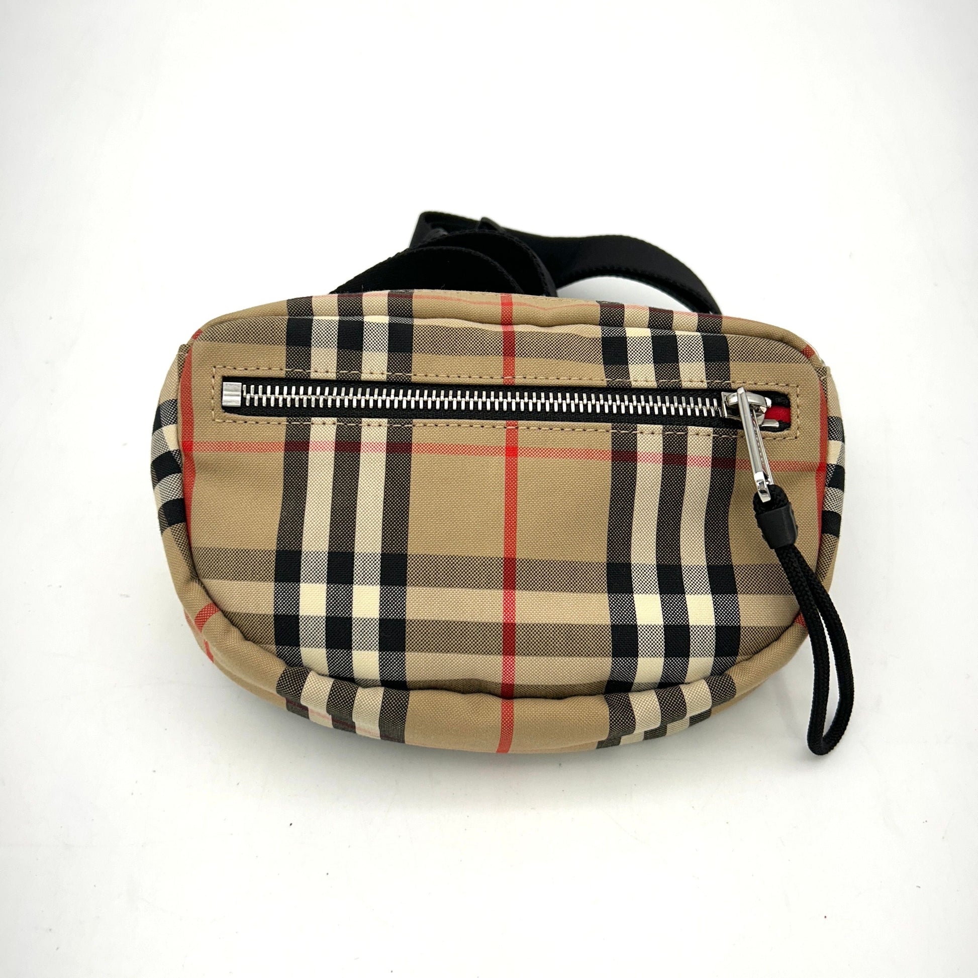 Burberry Luxury Check Cannon Bum Bag Archive Nylon Beige Small Travel Bag
