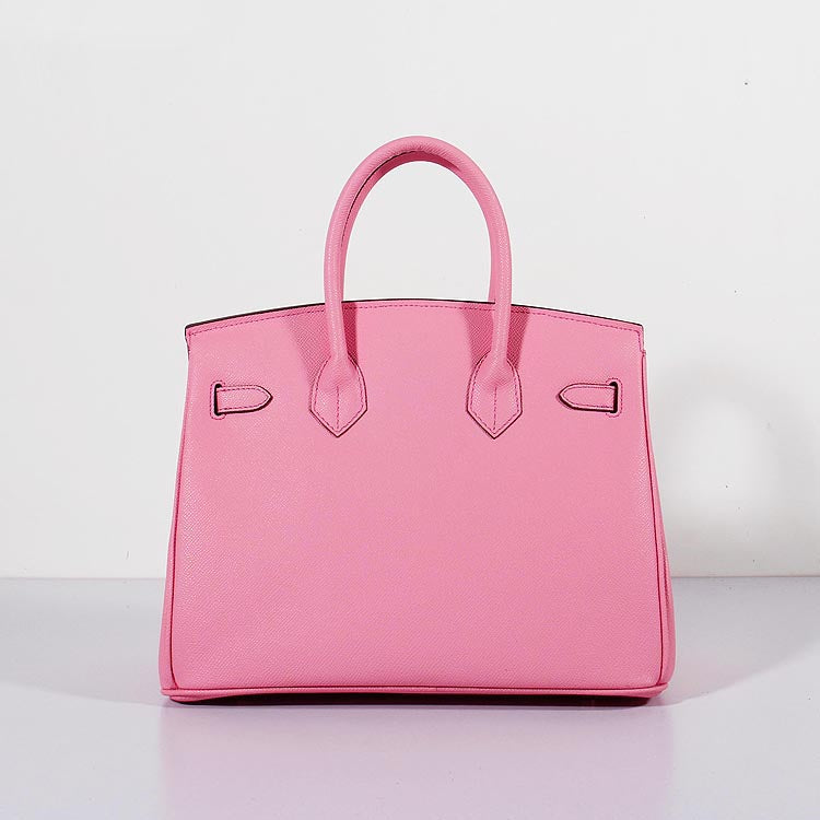 Hermes Luxury Cm Birkin Bag Epsom With Strap Leather Pink Travel Bag