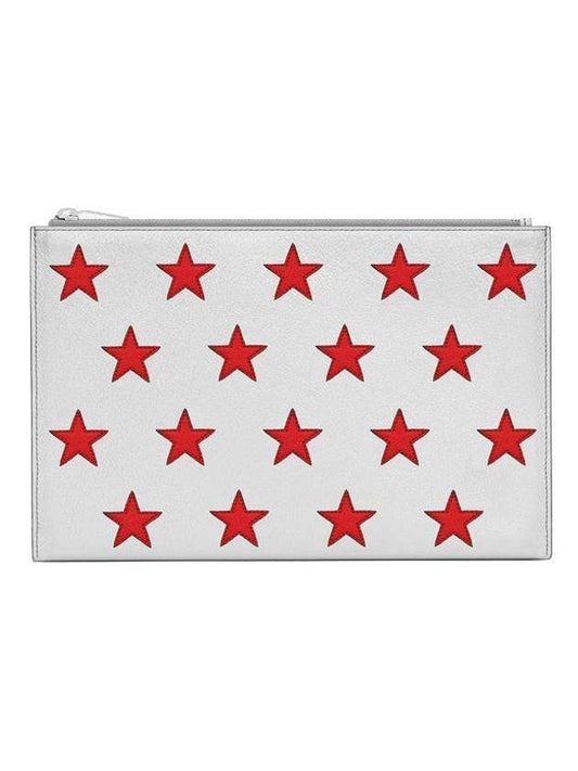 YSL Saint Laurent Saint Laurent Trending Star Point Clutch Bag Red Silver