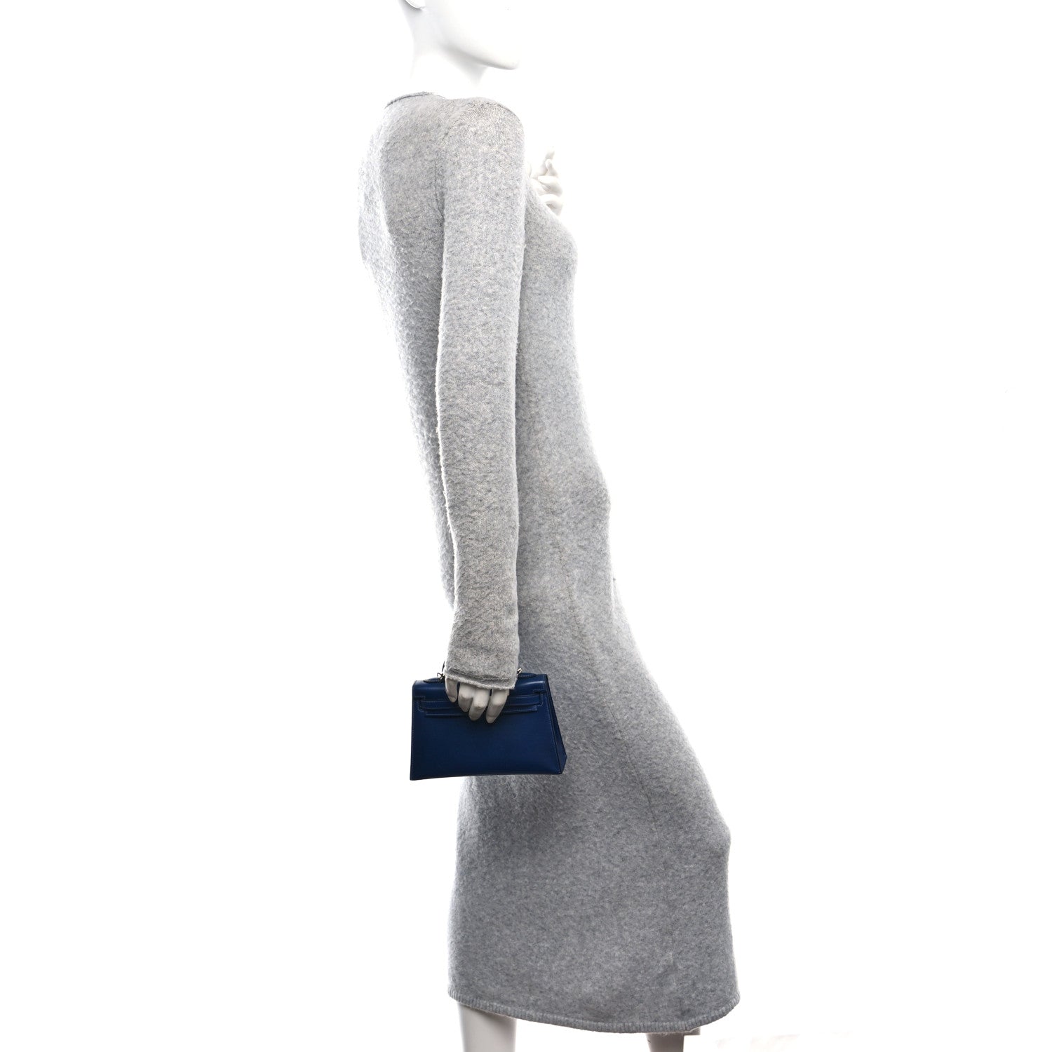 Hermes Box Kelly Sellier Bleu Saphir Handbag Mini Travel Bag