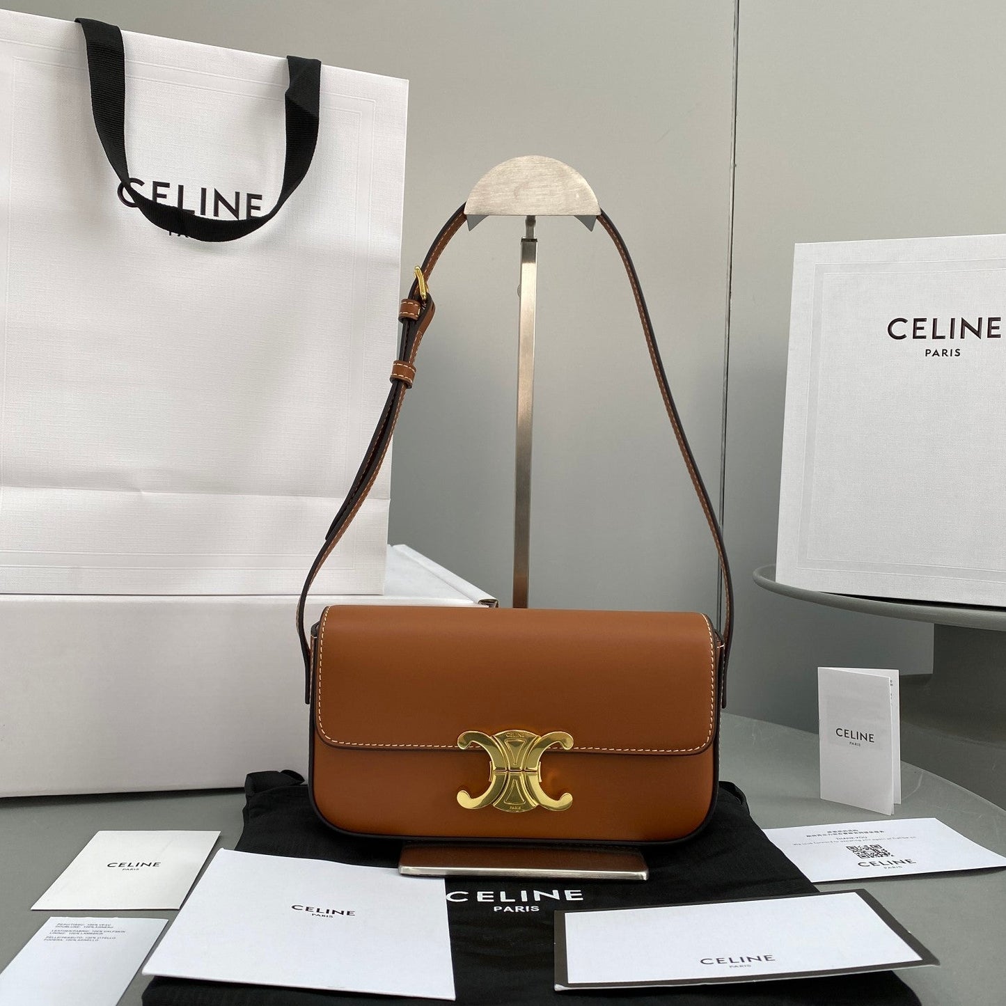 Top Quality Triomphe Shoulder Bag For Women Brown