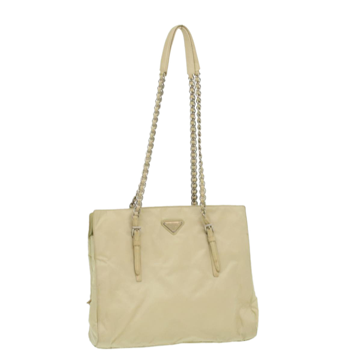 Prada Shoulder Bag Nylon Beige Chain Nylon Beige Ac1622
