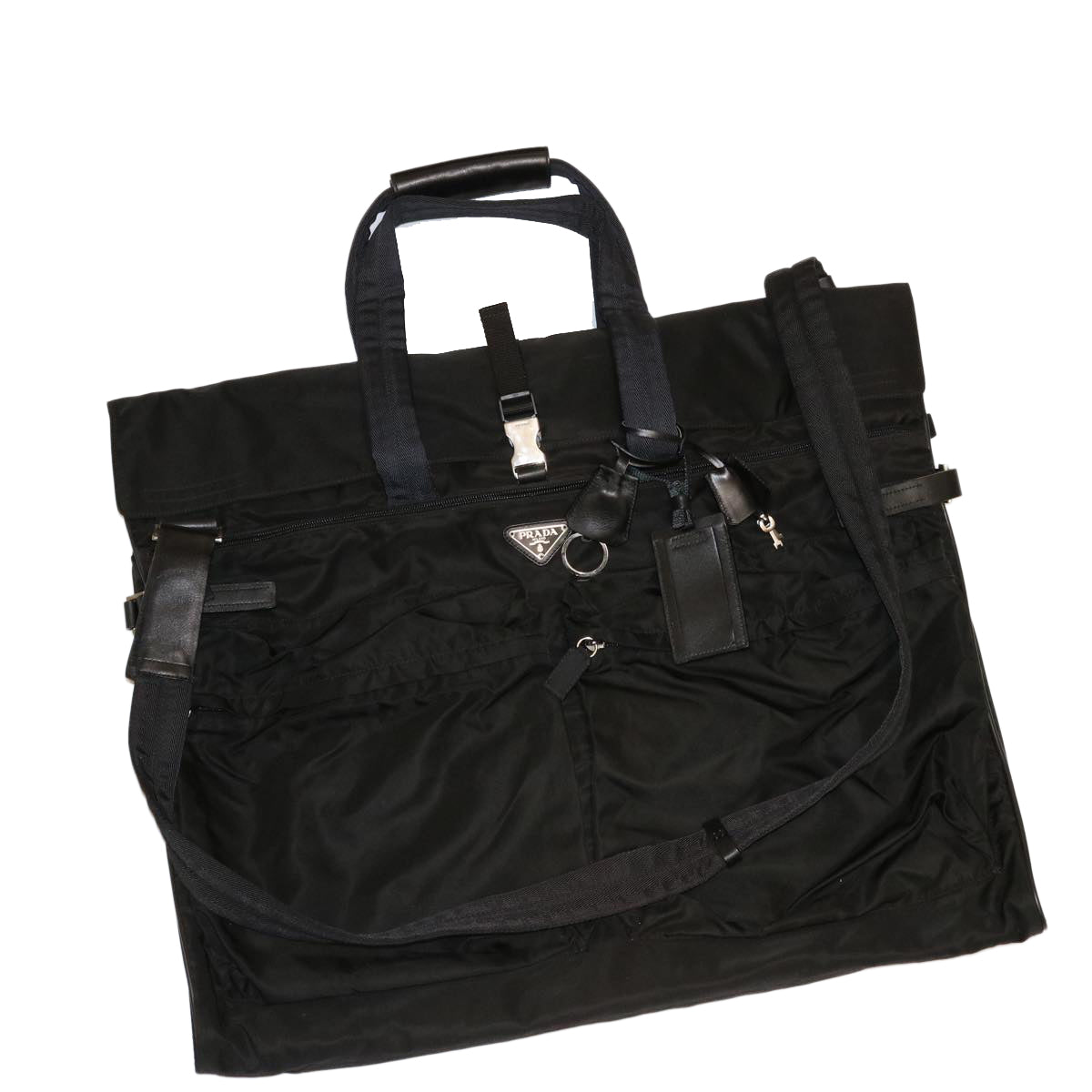 Prada Garment Cover Luxury Handbag Nylon Black Travel Bag