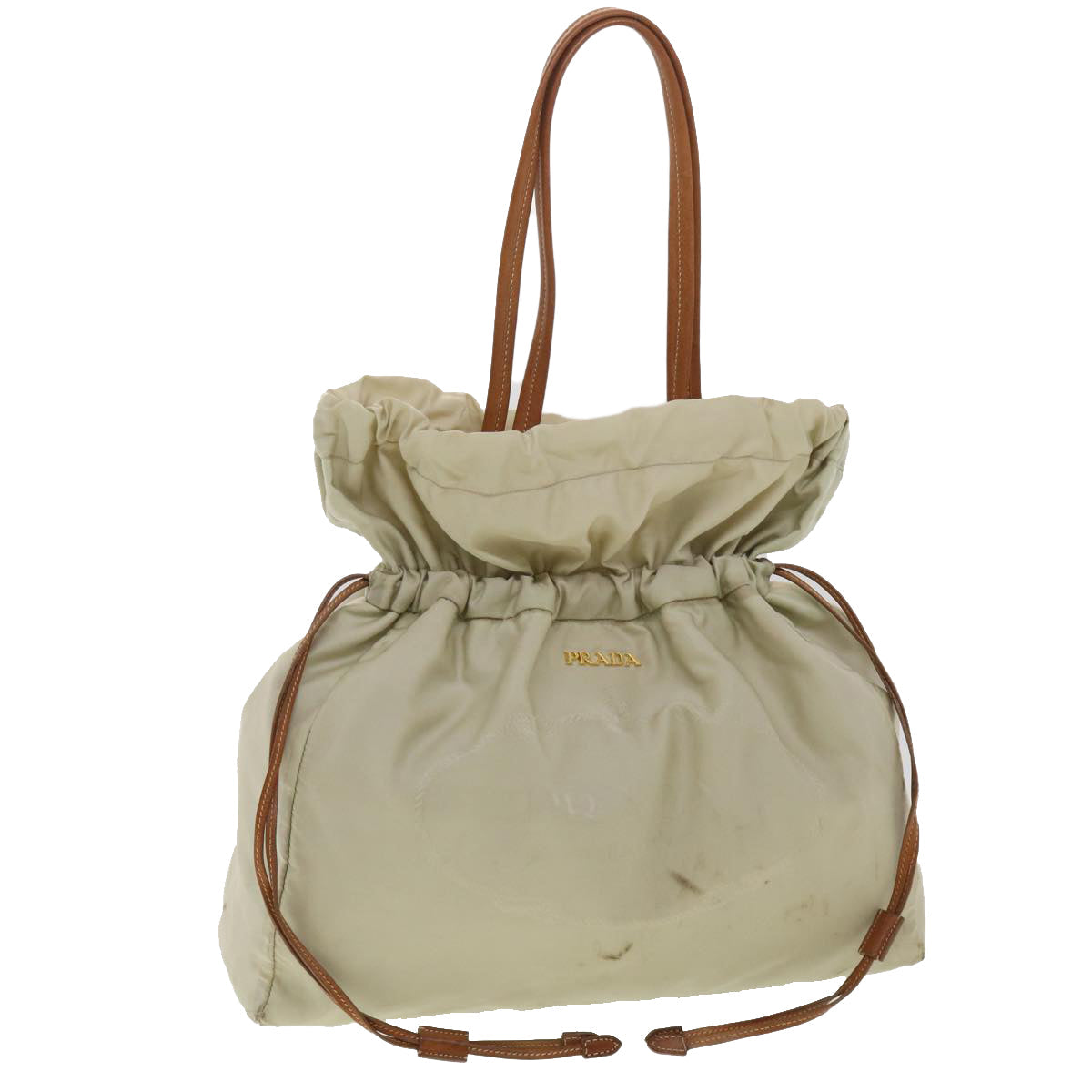 Prada Shoulder Bag Nylon Beige Nylon Beige Ac1841