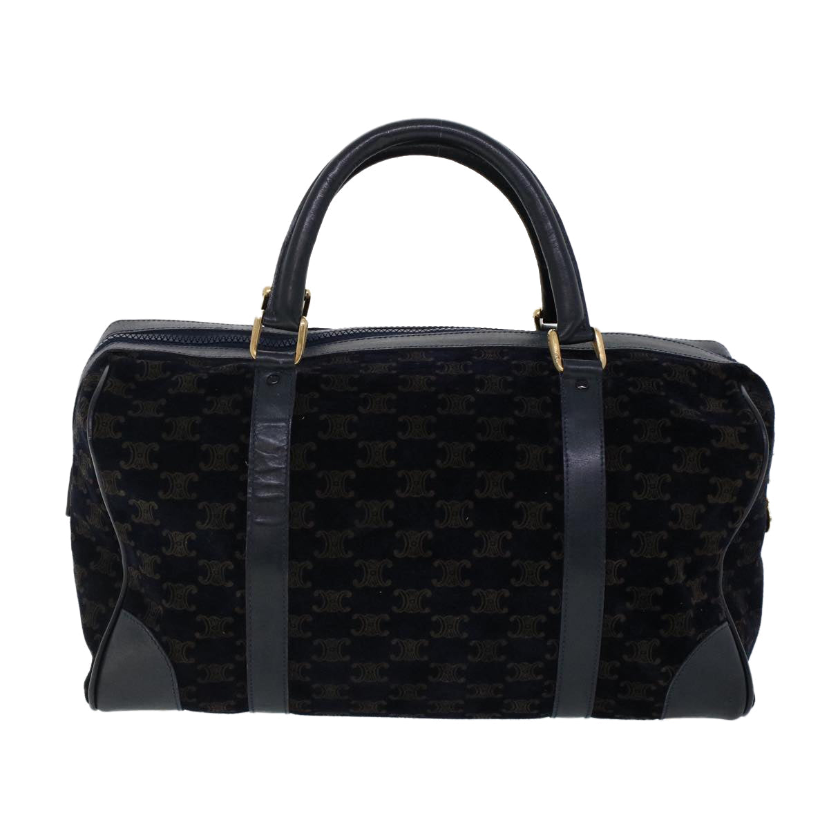Luxury C Macadam Boston Bag Navy Ac Leather Suede Travel Bag