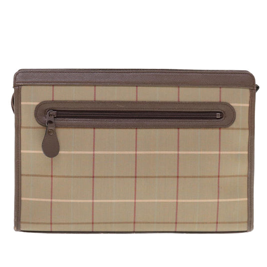 Burberry Luxury ss Nova Check Clutch Bag Auth Ac2672 Canvas Nylon Beige