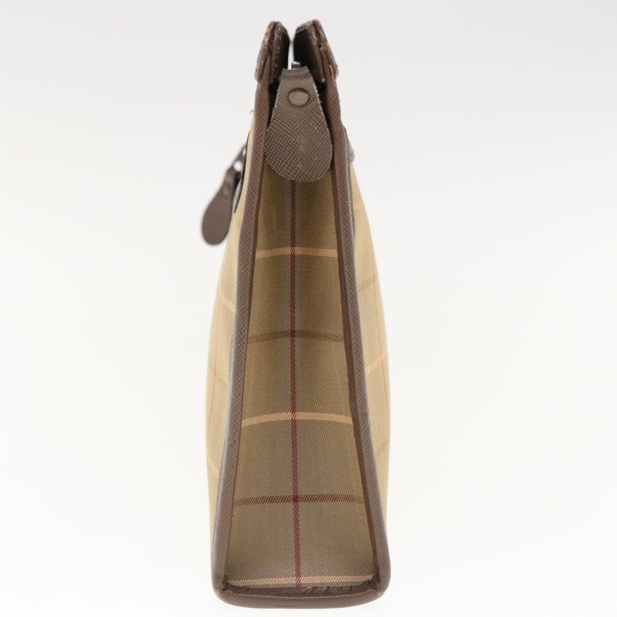 Burberry Luxury ss Nova Check Clutch Bag Auth Ac2672 Canvas Nylon Beige