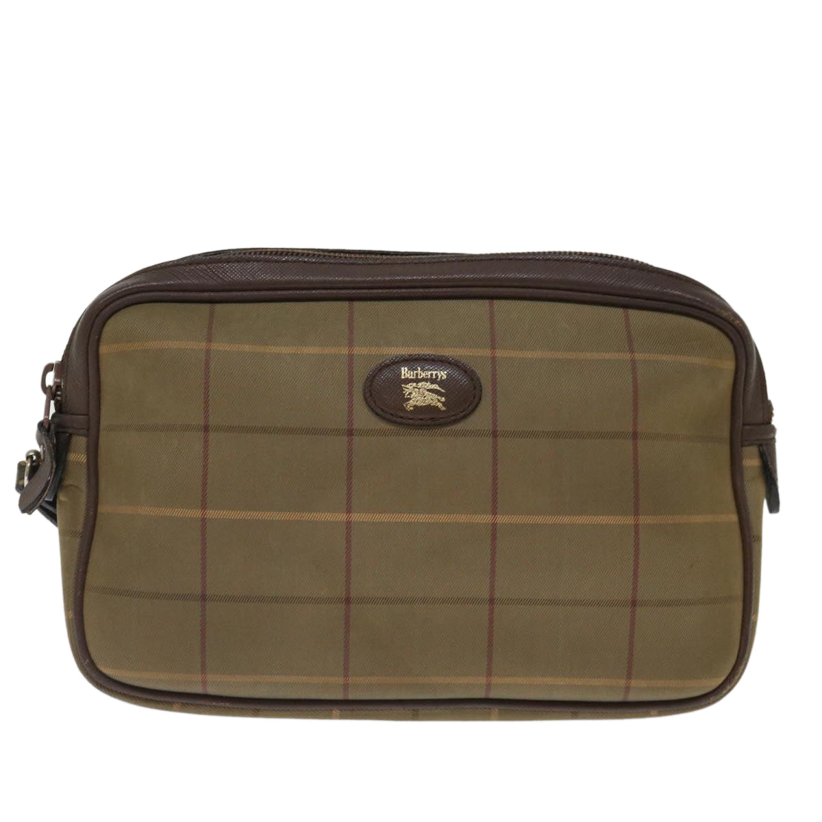 Burberry Luxury ss Nova Check Clutch Bag Auth Ac2857 Canvas Beige