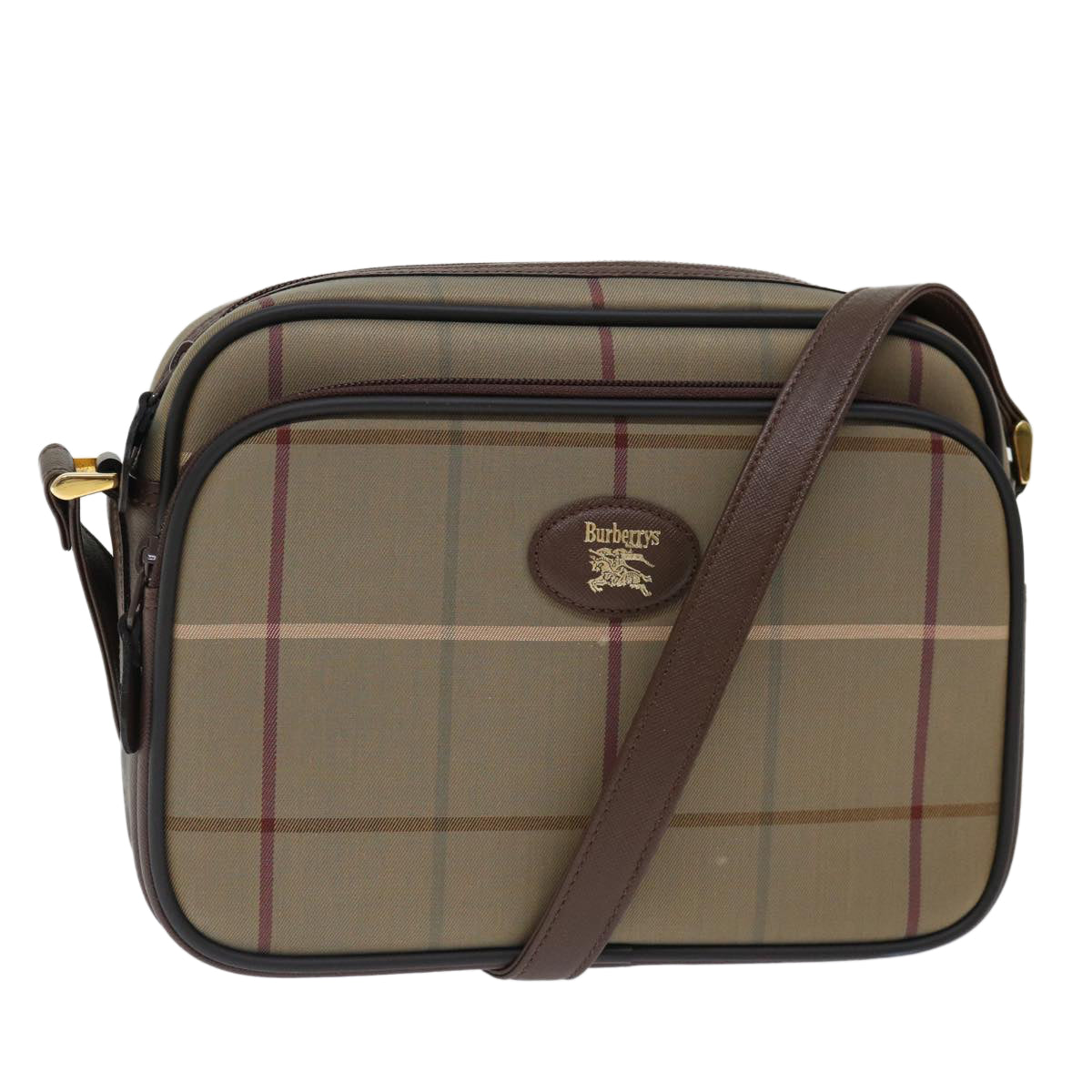 Burberry Luxury ss Nova Check Shoulder Bag Auth Ac2880 Canvas Beige