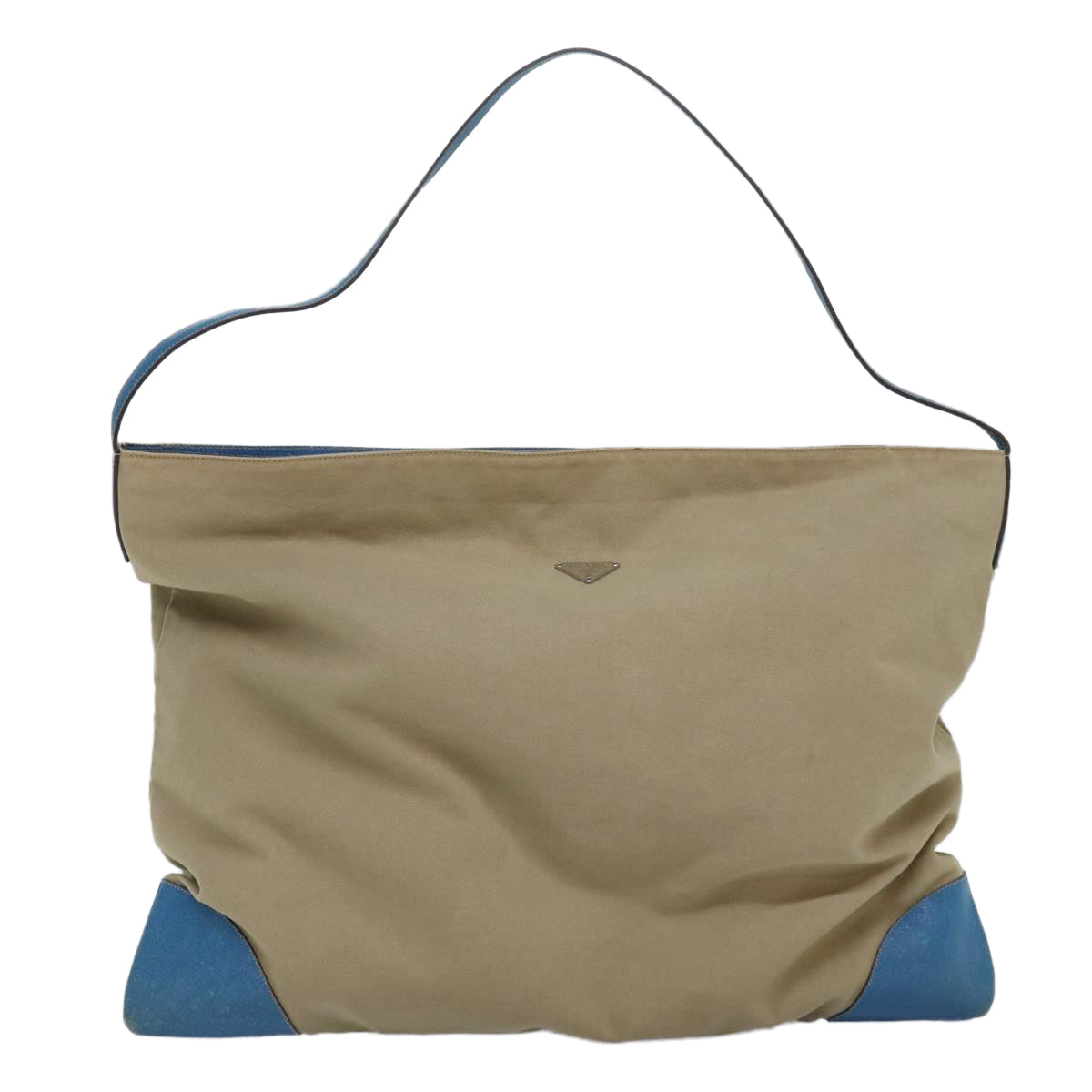 Prada Shoulder Bag Auth Canvas Beige