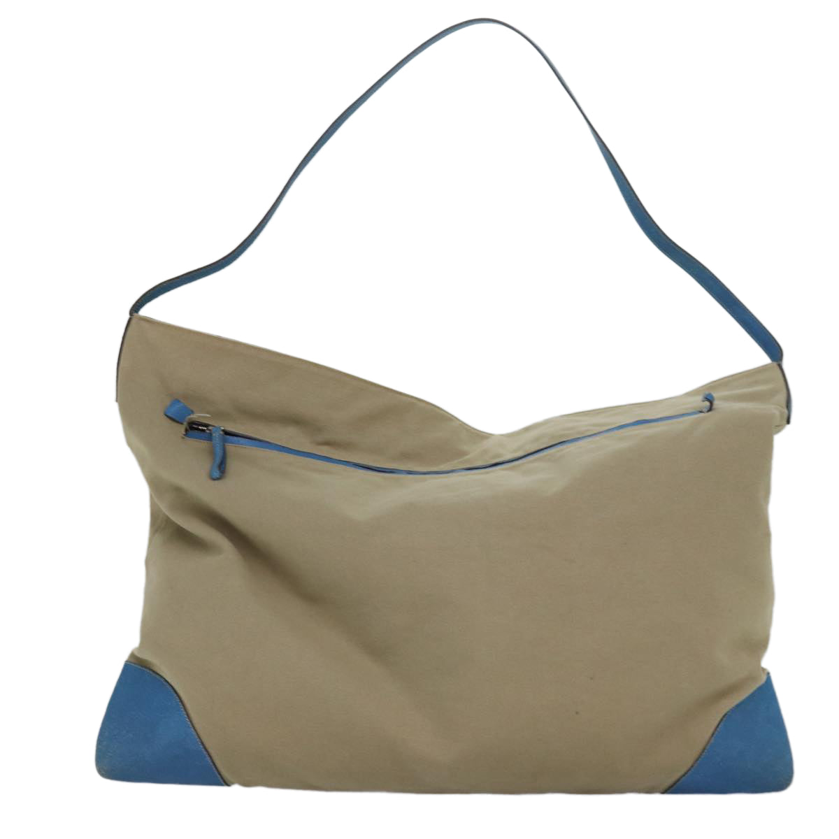 Prada Shoulder Bag Auth Canvas Beige